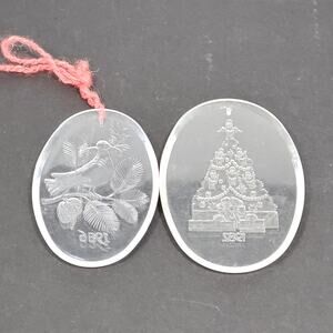 Christmas Hallmark Keepsake Acrylic Ornament Dove Pinecone Christmas Tree 1986